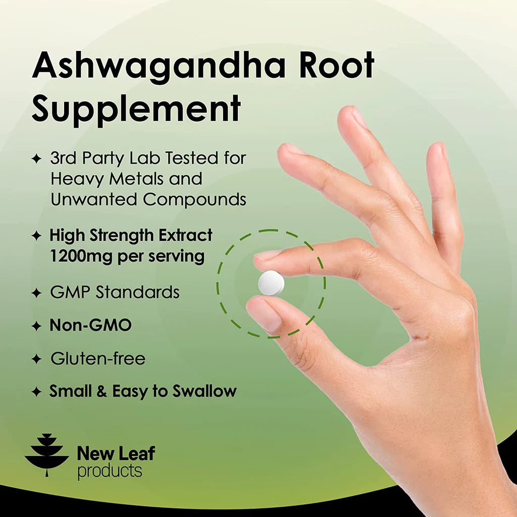 Ashwagandha 1200mg Root Extract - High Strength -365 Vegan Tablets