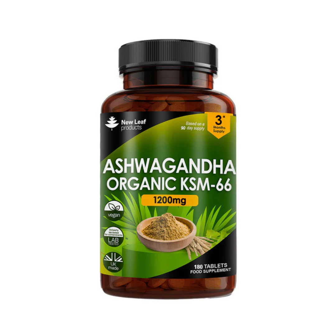 Ashwagandha KSM-66 1200mg Root Extract - High Strength 180 Vegan Tablets