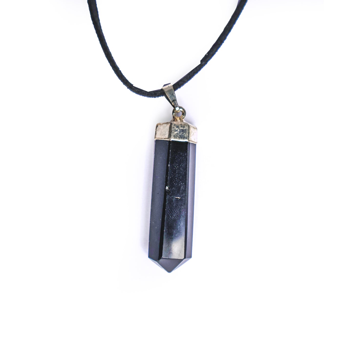 Black Obsidian Single Point Pendant Necklace