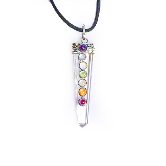 Clear Quartz Chakra Sword Pendant