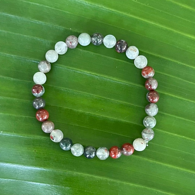 Round African Bloodstone Dragonstone Bracelet