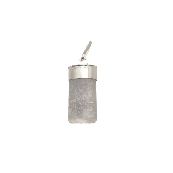 Selenite Cylinder Foil Pendant