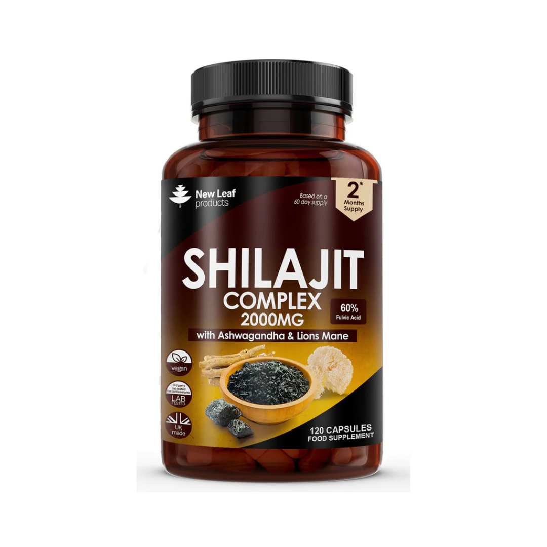 Shilajit Complex + Ashwagandha & Lions Mane - 120 High Strength 2000mg Capsules