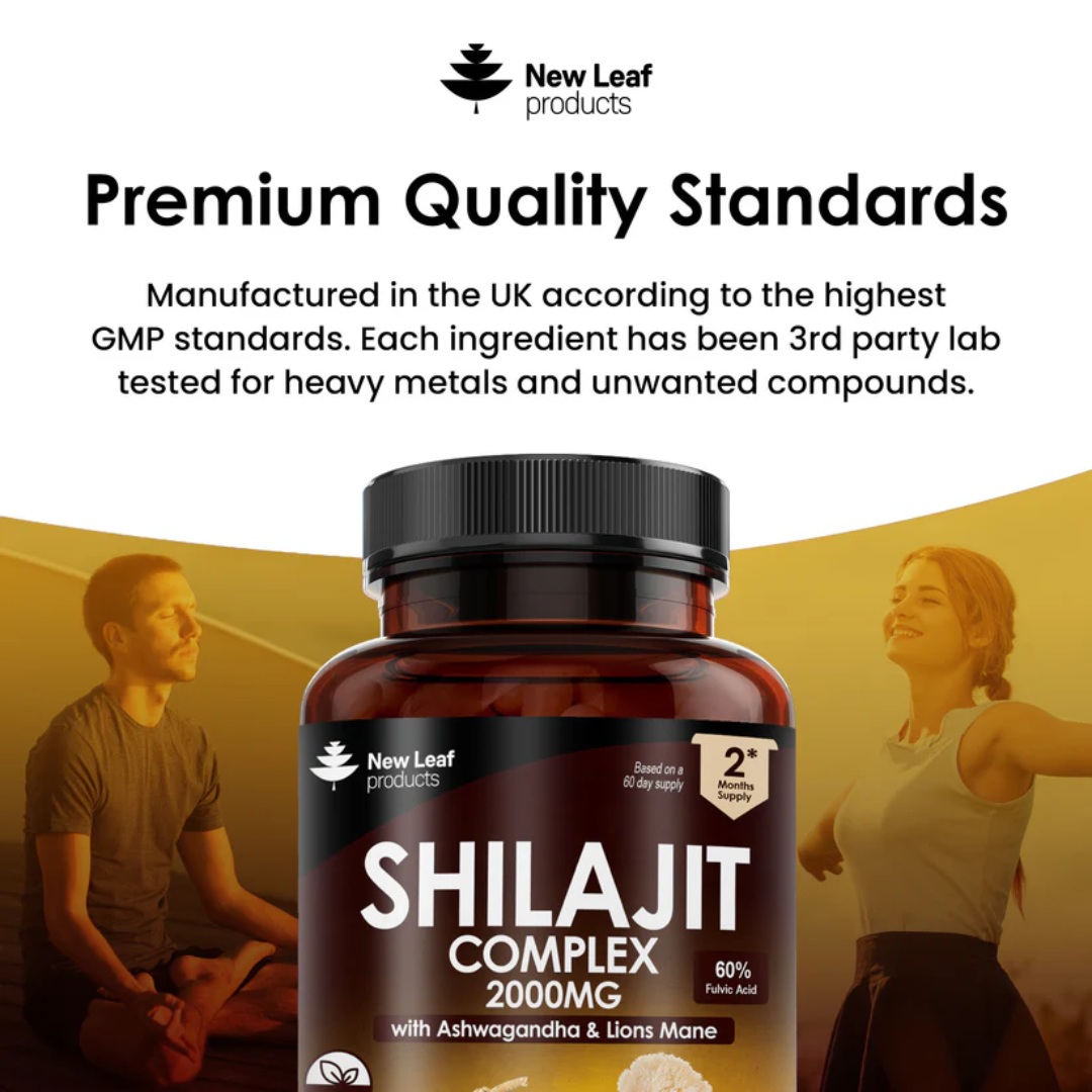 Shilajit Complex + Ashwagandha & Lions Mane - 120 High Strength 2000mg Capsules