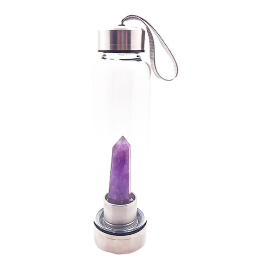 Amethyst Gem Essence Point Water Bottle