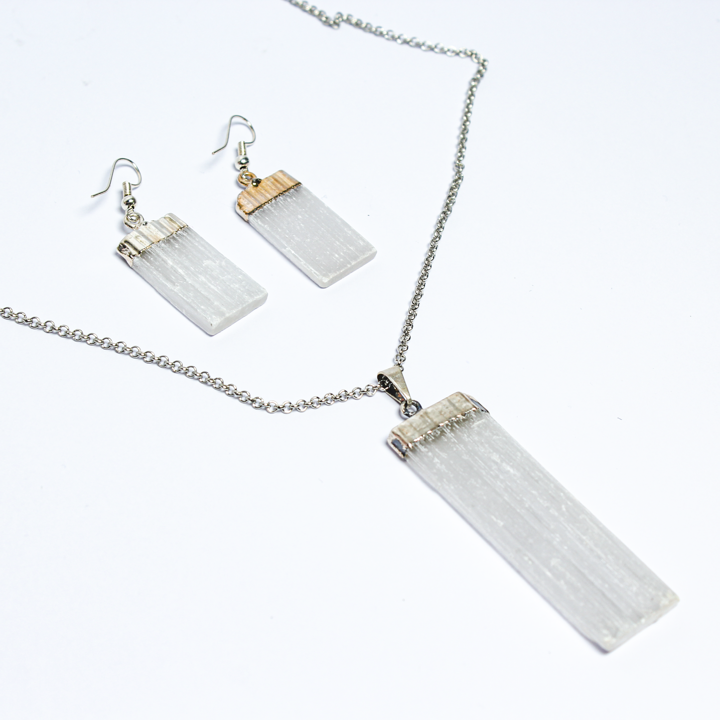 Selenite Blade Drop Earrings