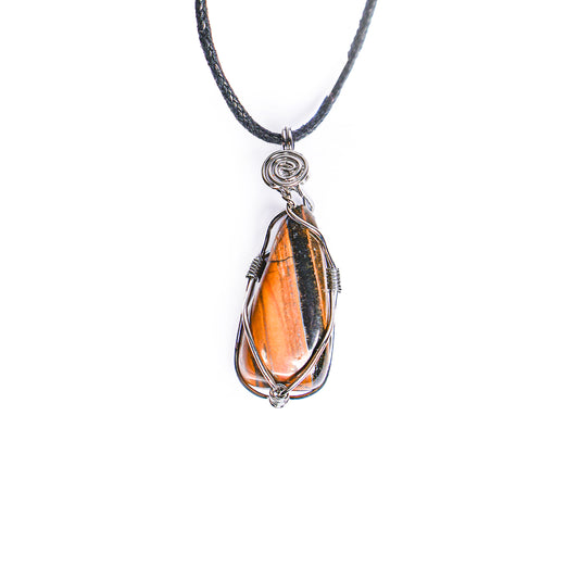 Wire-Wrapped Tiger Eye Necklace