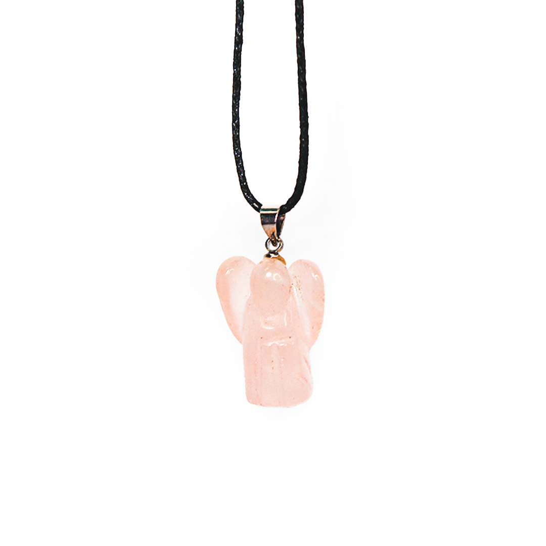 Angel Pendant Rose Quartz Necklace 