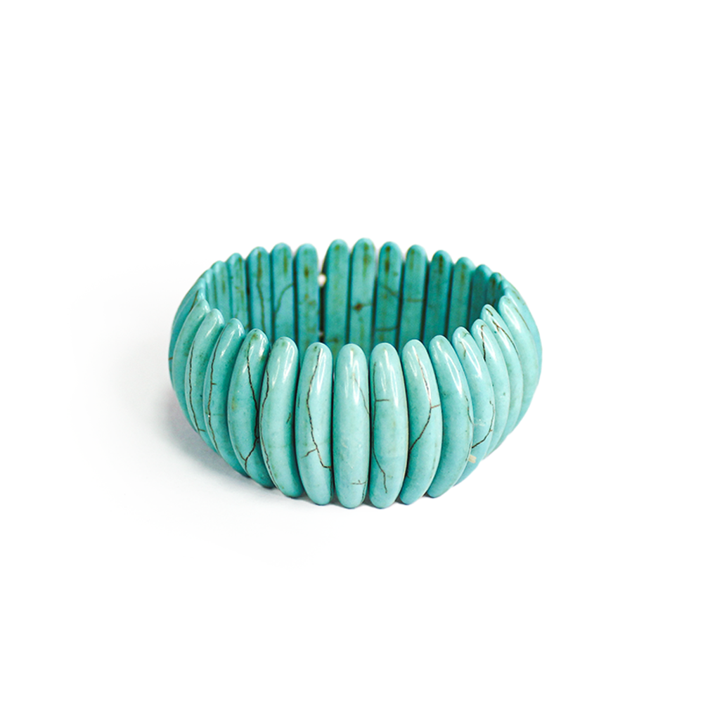 Blue Howlite Long Teeth Bracelet