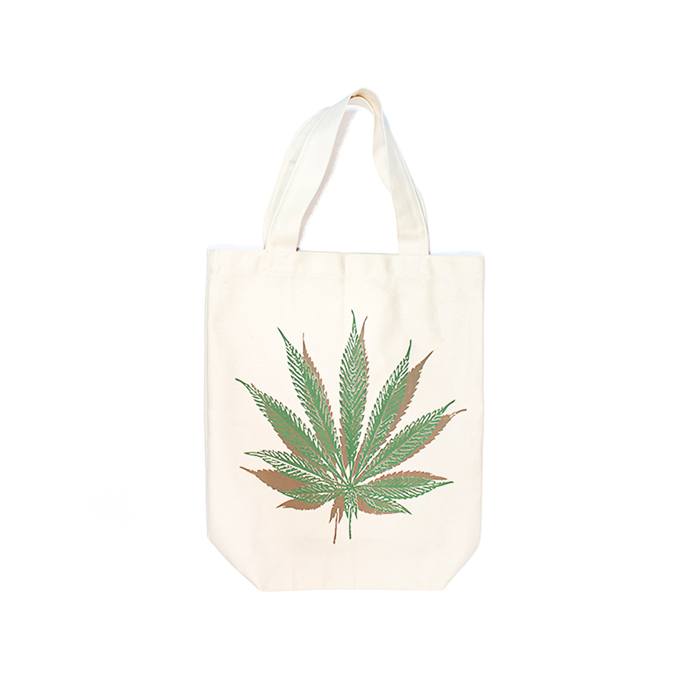 Hemp Leaf Print Shopping Bag