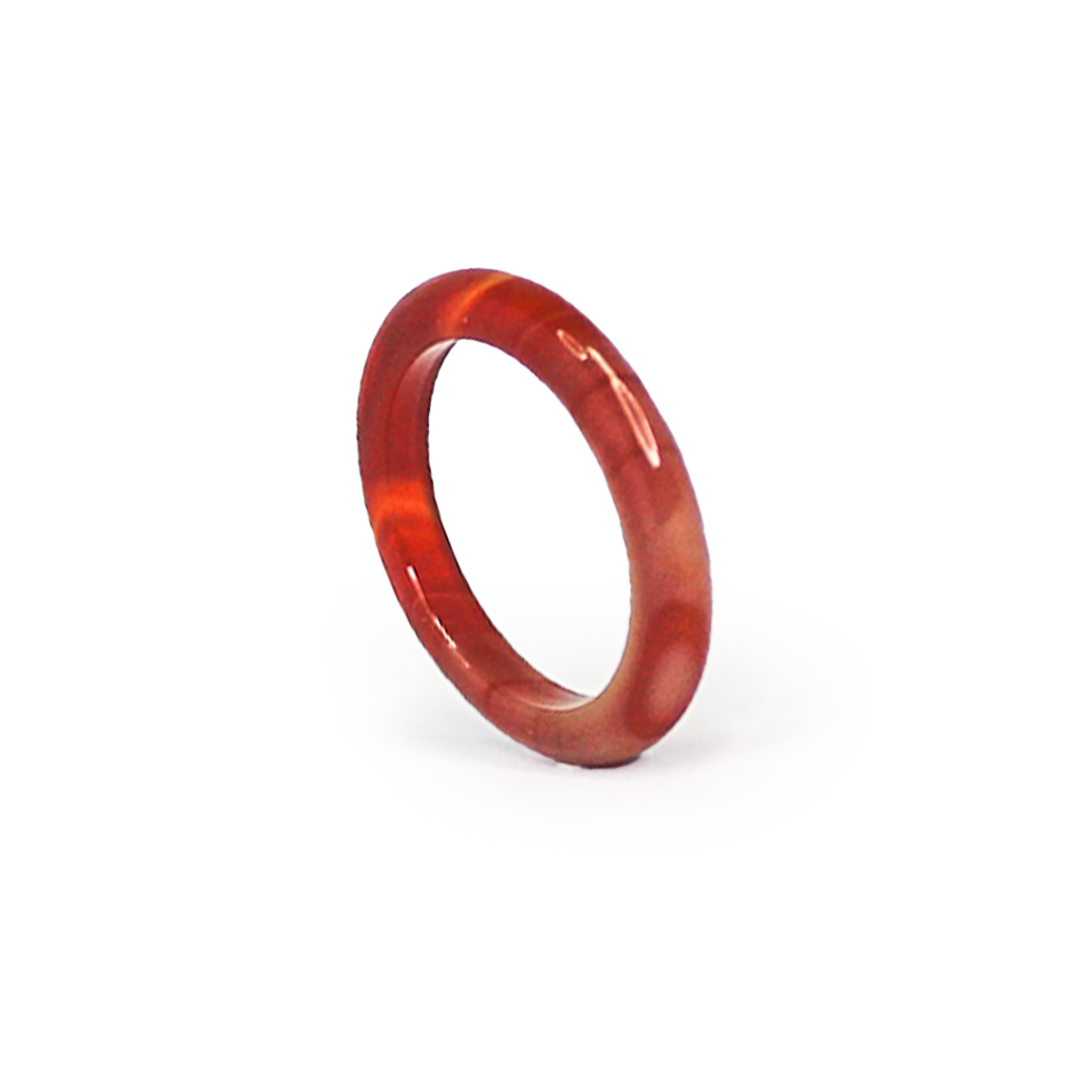 Pure Solid Red Agate Ring