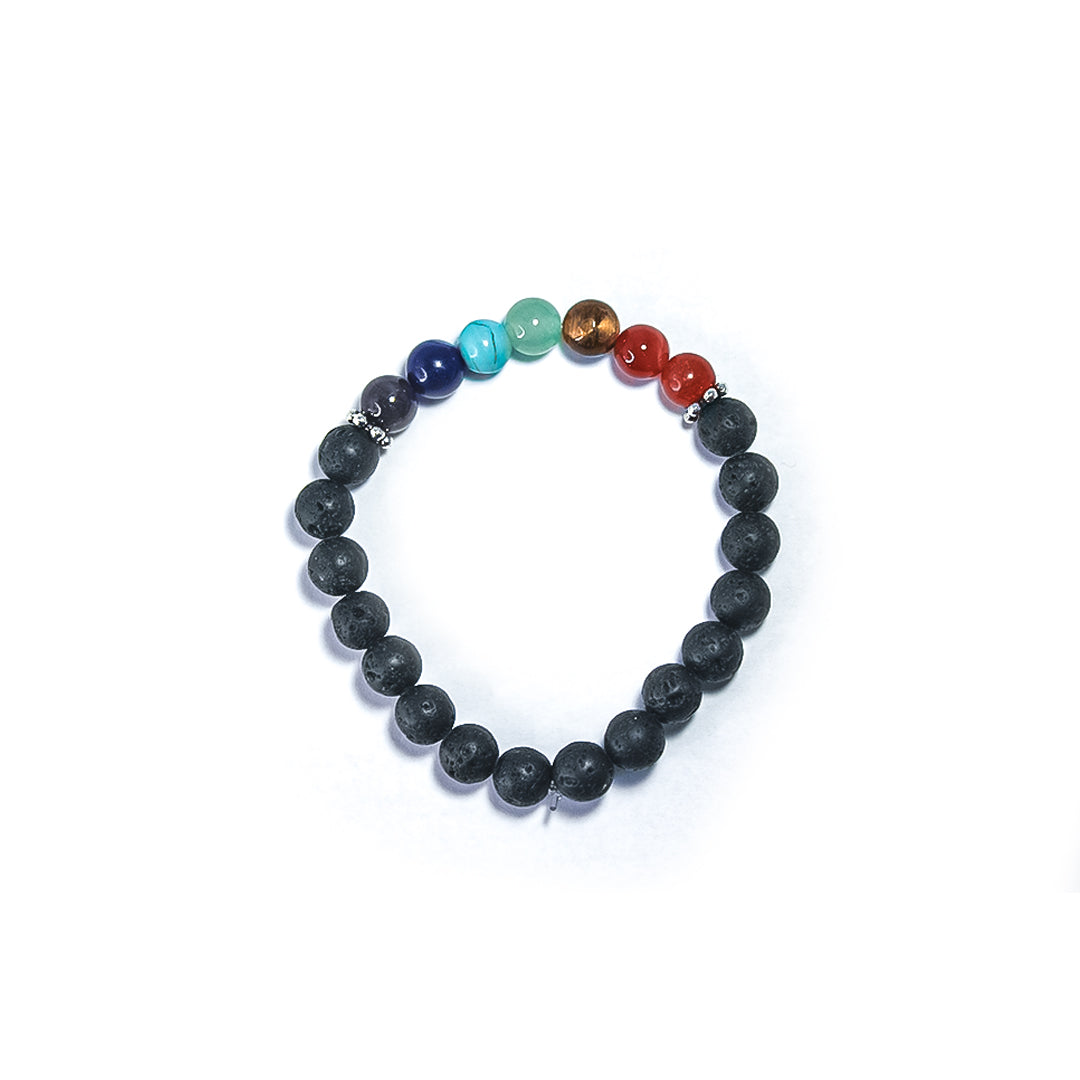 Round Chakra Lava Diffuser Bracelet