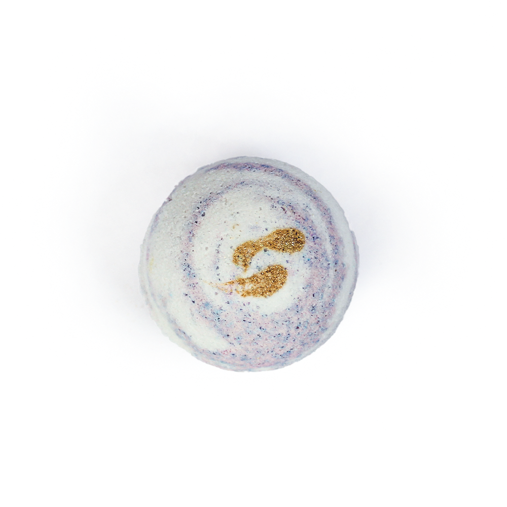 White & Purple  Bath Bomb - Sweet Pear